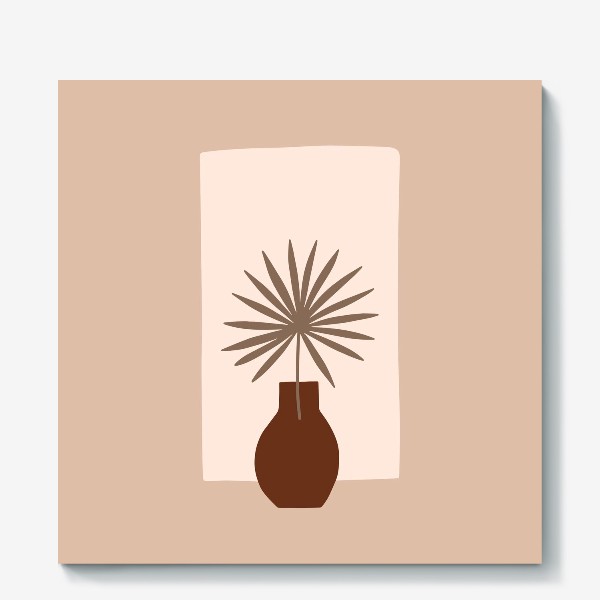 Холст «Ветка пальмы в вазе. Бохо композиция»