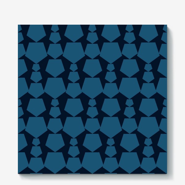 Холст «Темно-синие геометрические фигуры»