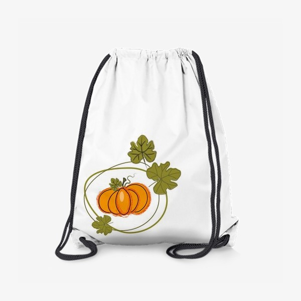 Рюкзак «Сочная тыква с листьями. Принт.»