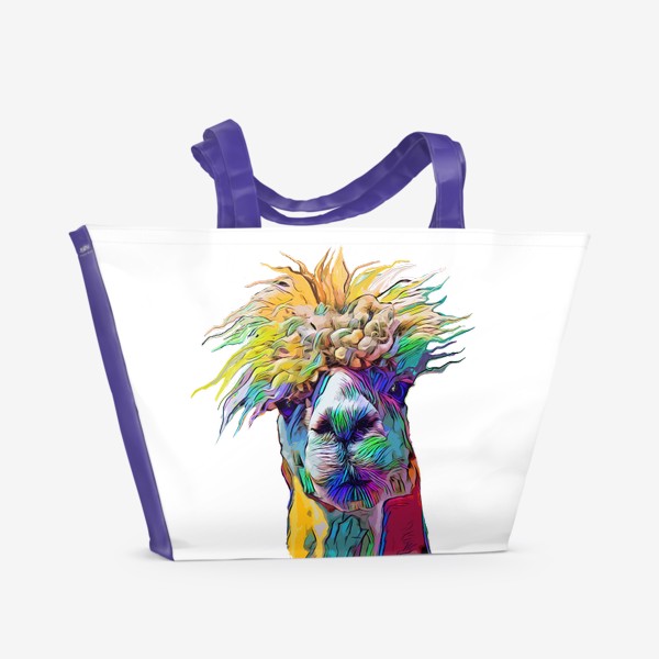 Пляжная сумка «Радужный лама»