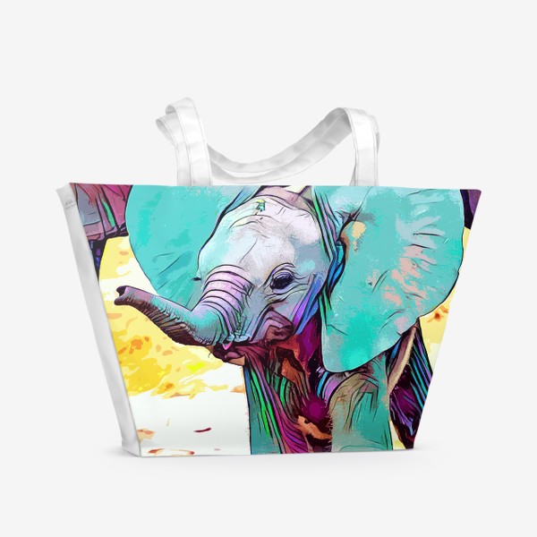 Пляжная сумка «Радужный слоник»