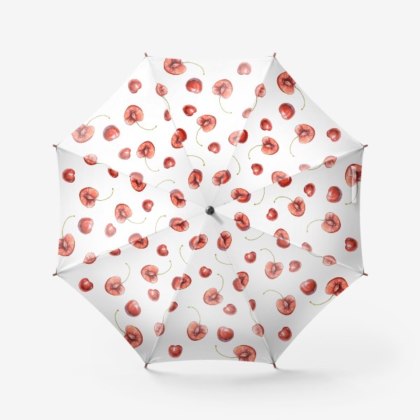 Зонт «Паттерн черешня на белом фоне»