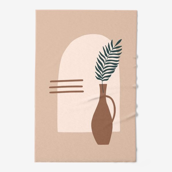 Полотенце «Бохо ветка пальмы в вазе»