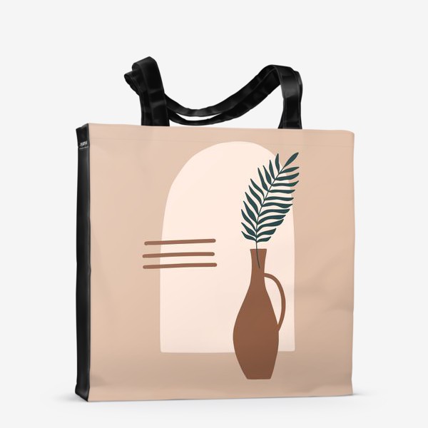 Сумка-шоппер «Бохо ветка пальмы в вазе»