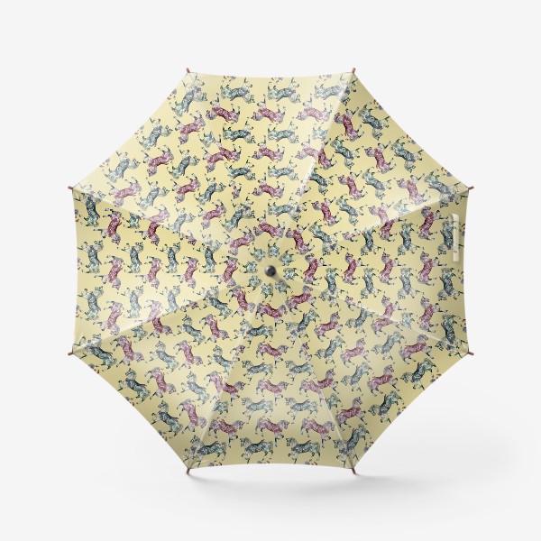 Зонт «Карусельные лошадки на жёлтом»