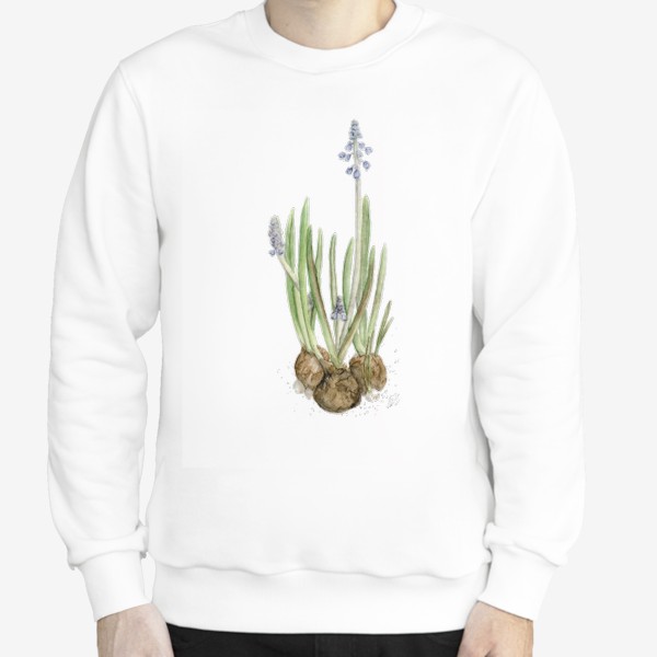 Свитшот «Акварельный цветок - нежный весенний гиацинт.»