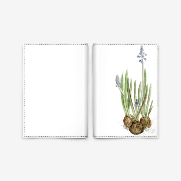 Обложка для паспорта «Акварельный цветок - нежный весенний гиацинт.»