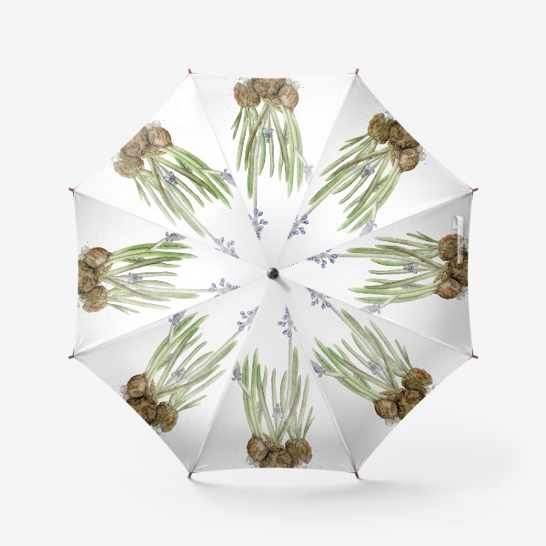 Зонт «Акварельный цветок - нежный весенний гиацинт.»