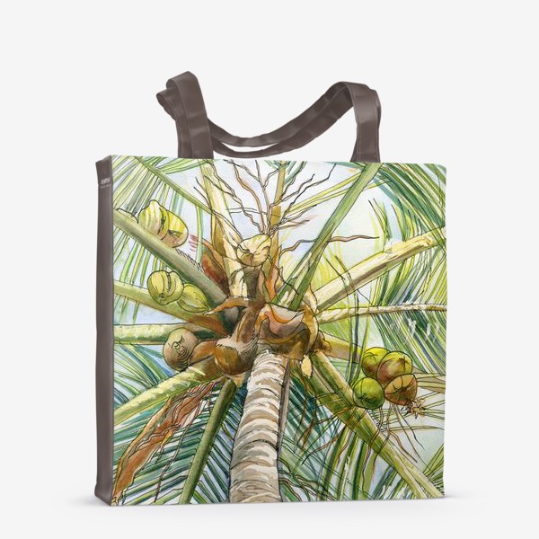 Сумка-шоппер «Кокосовая пальма. Акварель»