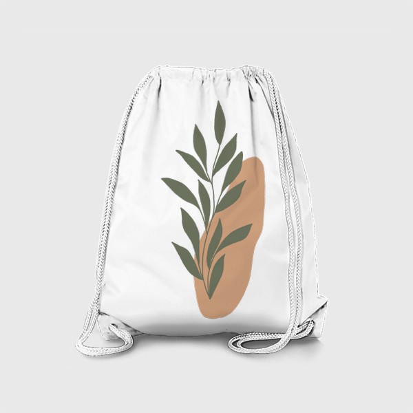 Рюкзак «Ветка с листьями на абстрактном пятне 1»
