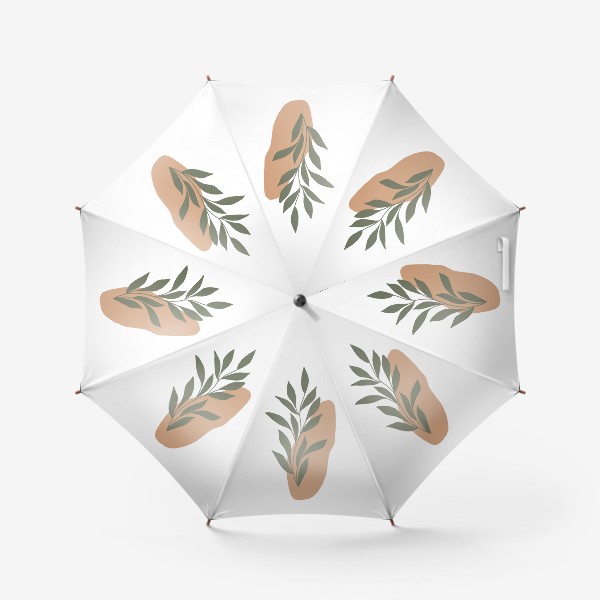 Зонт «Ветка с листьями на абстрактном пятне 1»