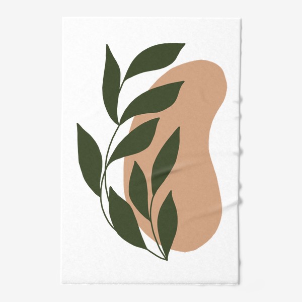 Полотенце «Ветка с листьями на абстрактном пятне 2»