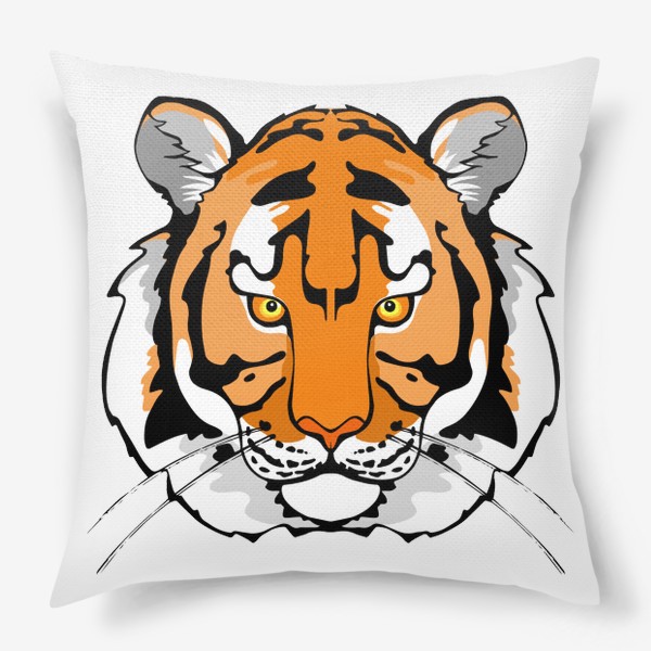 Подушка «Тигр на прозрачном фоне.»