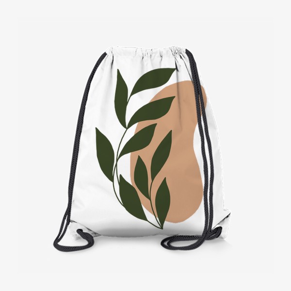 Рюкзак «Ветка с листьями на абстрактном пятне 2»