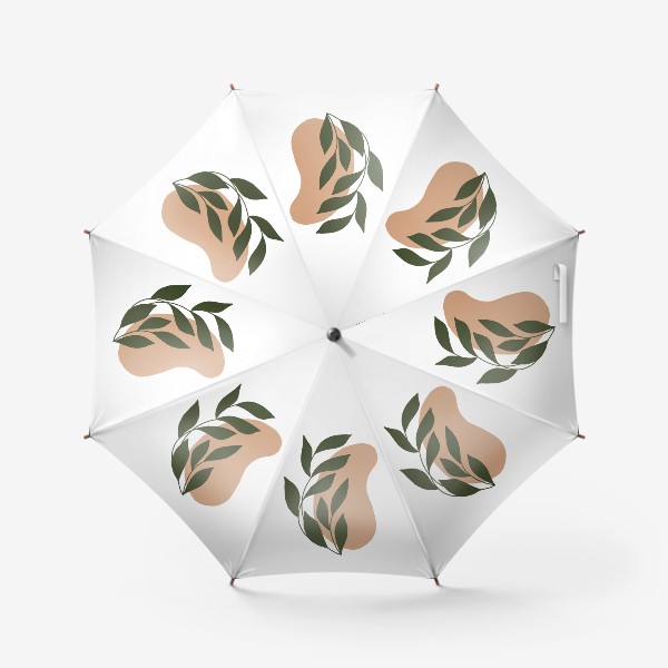 Зонт «Ветка с листьями на абстрактном пятне 2»