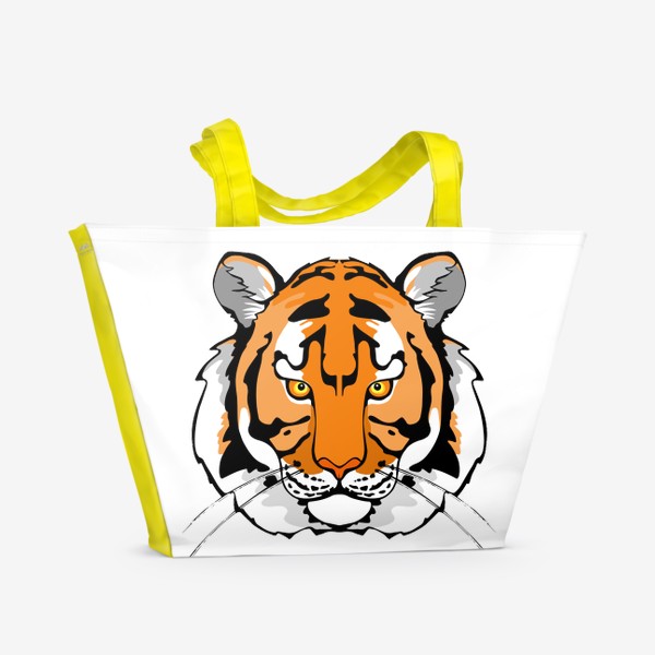 Пляжная сумка «Тигр на прозрачном фоне.»