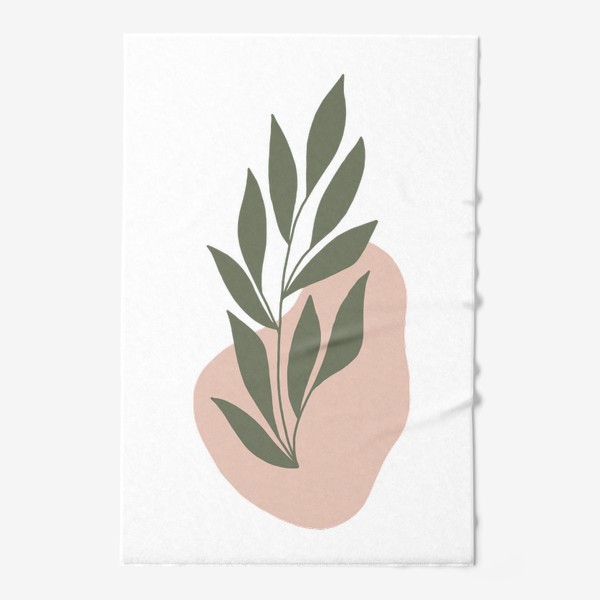 Полотенце «Ветка с листьями на абстрактном пятне 3»
