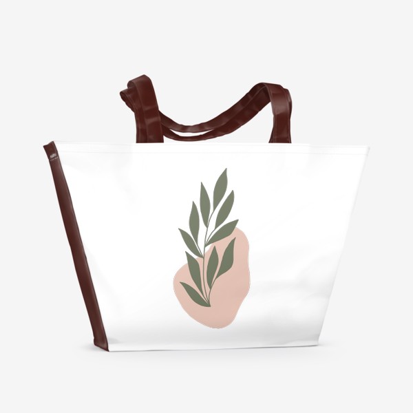 Пляжная сумка &laquo;Ветка с листьями на абстрактном пятне 3&raquo;