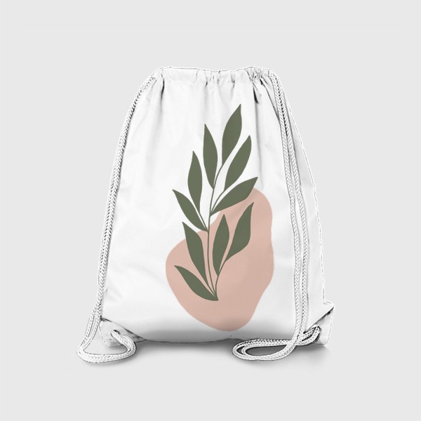 Рюкзак «Ветка с листьями на абстрактном пятне 3»