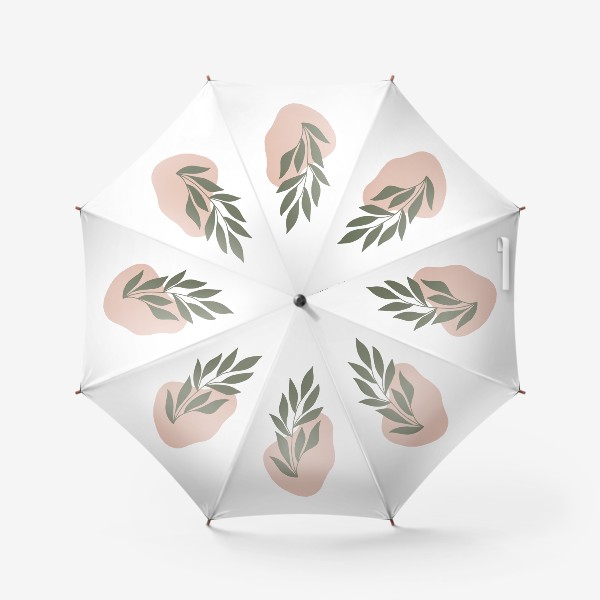 Зонт «Ветка с листьями на абстрактном пятне 3»