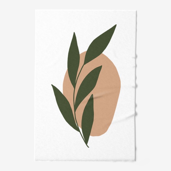 Полотенце «Ветка с листьями на абстрактном пятне 4»
