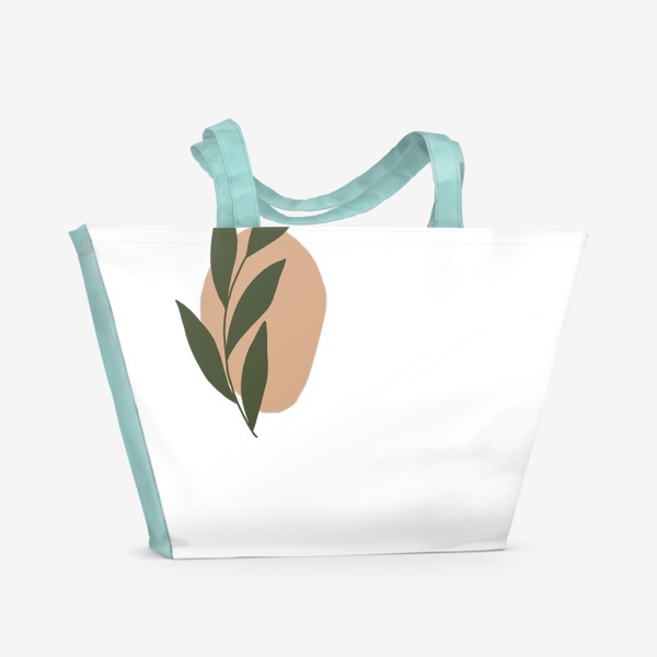 Пляжная сумка &laquo;Ветка с листьями на абстрактном пятне 4&raquo;