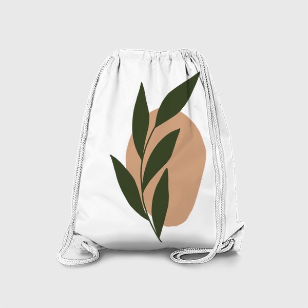 Рюкзак «Ветка с листьями на абстрактном пятне 4»