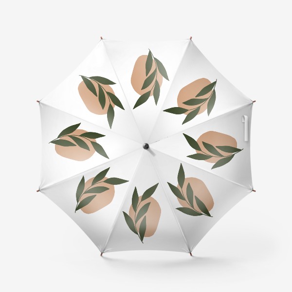 Зонт «Ветка с листьями на абстрактном пятне 4»