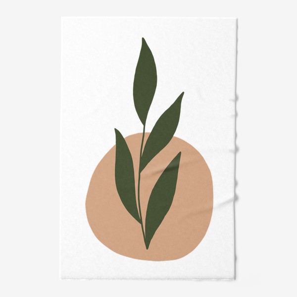 Полотенце «Ветка с листьями на абстрактном пятне 5»