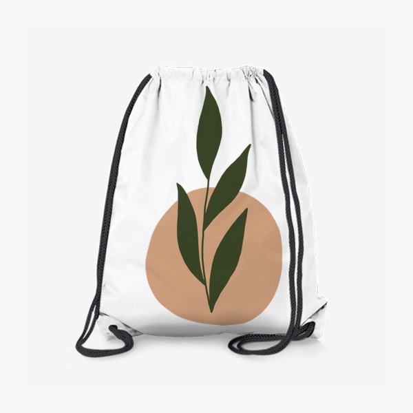 Рюкзак «Ветка с листьями на абстрактном пятне 5»