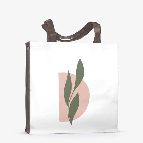 Сумка-шоппер «Ветка с листьями на абстрактном пятне 6»