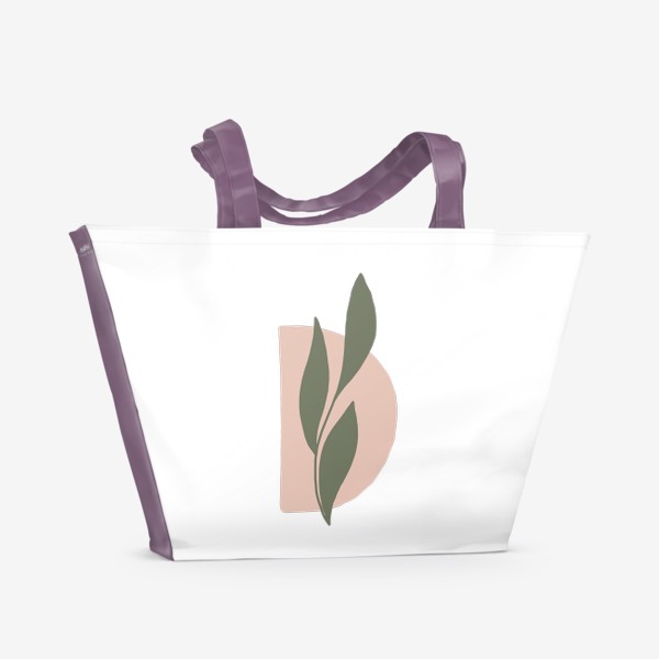 Пляжная сумка «Ветка с листьями на абстрактном пятне 6»