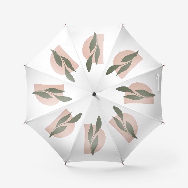 Зонт «Ветка с листьями на абстрактном пятне 6»
