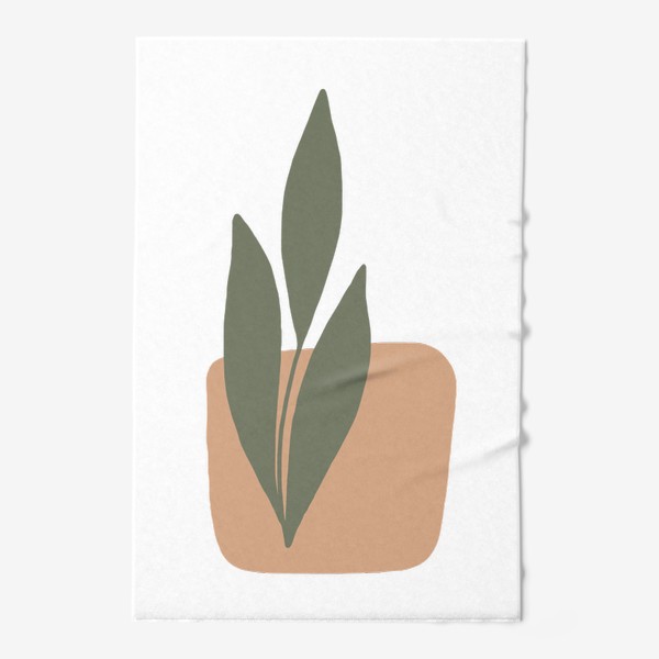 Полотенце «Ветка с листьями на абстрактном пятне 7»