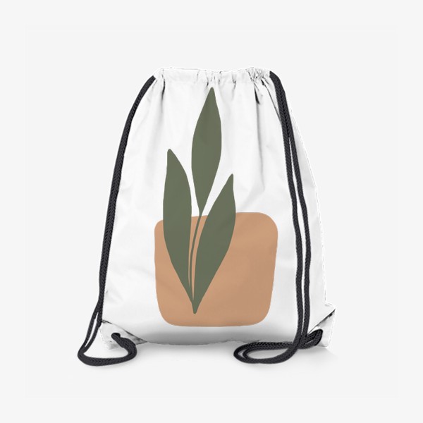 Рюкзак «Ветка с листьями на абстрактном пятне 7»