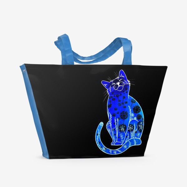 Пляжная сумка «Синий кот»