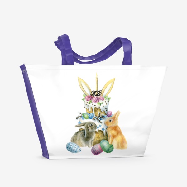 Пляжная сумка «Пасха с кроликами»