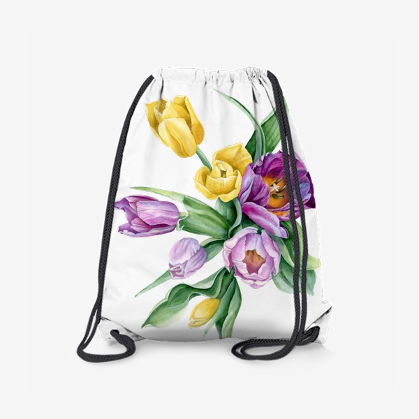Рюкзак «букет тюльпанов акварелью»