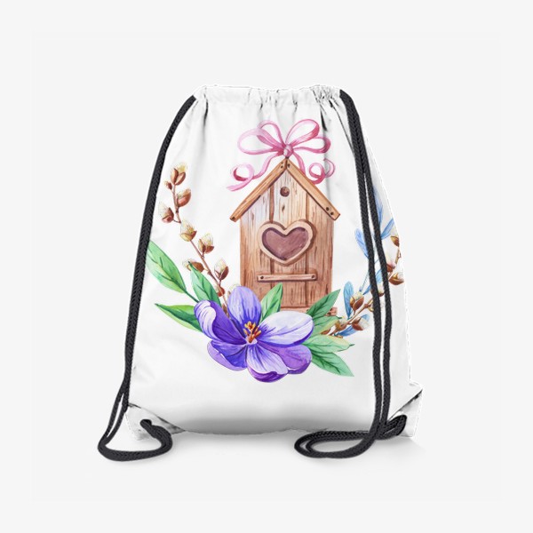 Рюкзак «Весенний крокус и скворечник»