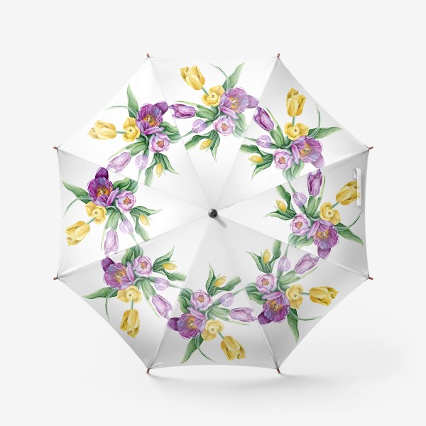 Зонт «букет тюльпанов акварелью»
