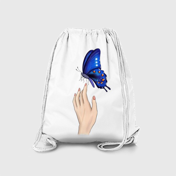 Рюкзак «Касание нежности. Бабочка на руке.»