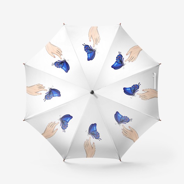 Зонт «Касание нежности. Бабочка на руке.»