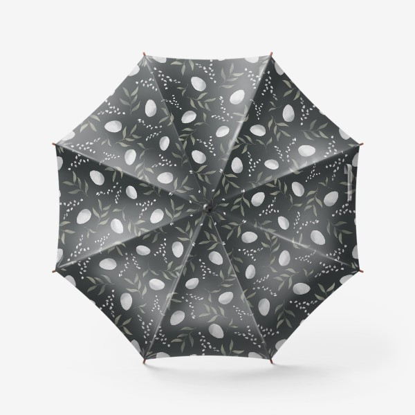 Зонт «Счастливая пасха. Нежный паттерн. Яйца, верба и листья»