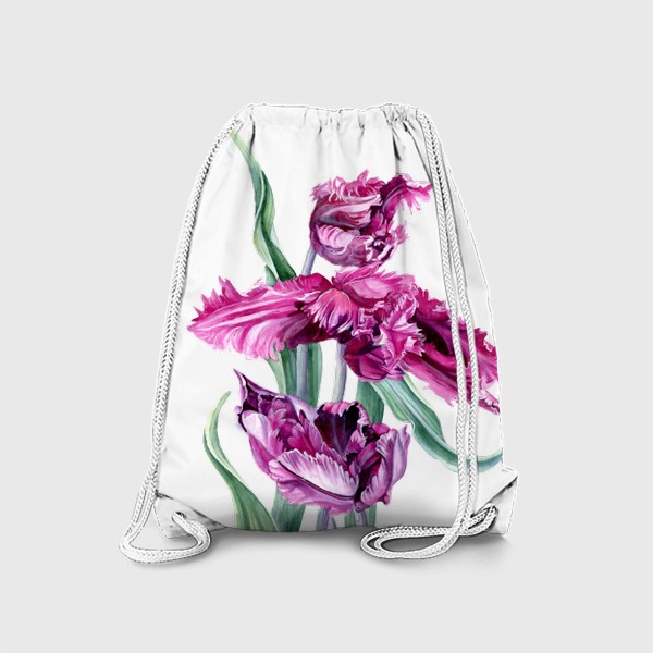 Рюкзак &laquo;Фиолетовые тюльпаны акварелью&raquo;