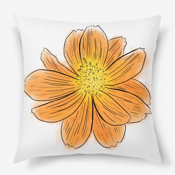 Подушка «Оранжевый цветок»