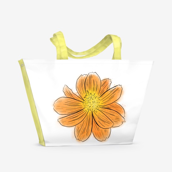 Пляжная сумка &laquo;Оранжевый цветок&raquo;