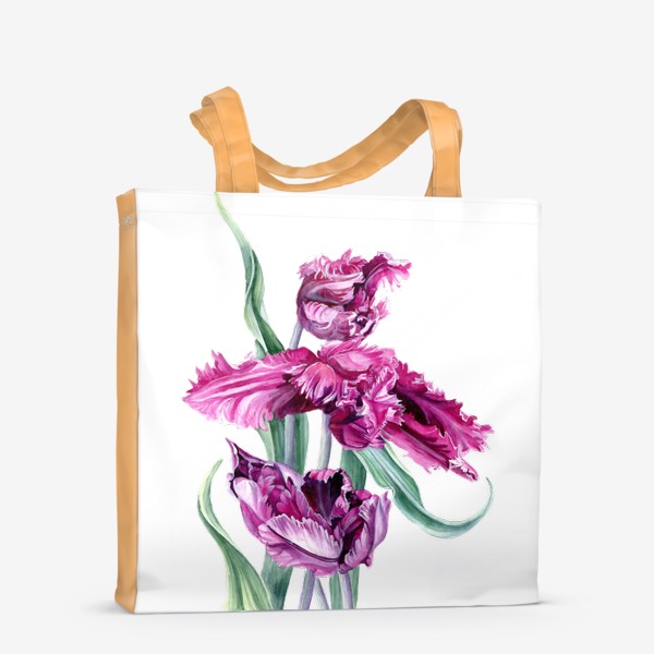 Сумка-шоппер &laquo;Фиолетовые тюльпаны акварелью&raquo;