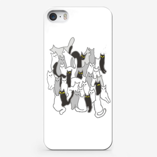 Чехол iPhone «Черно-белая котовасия»