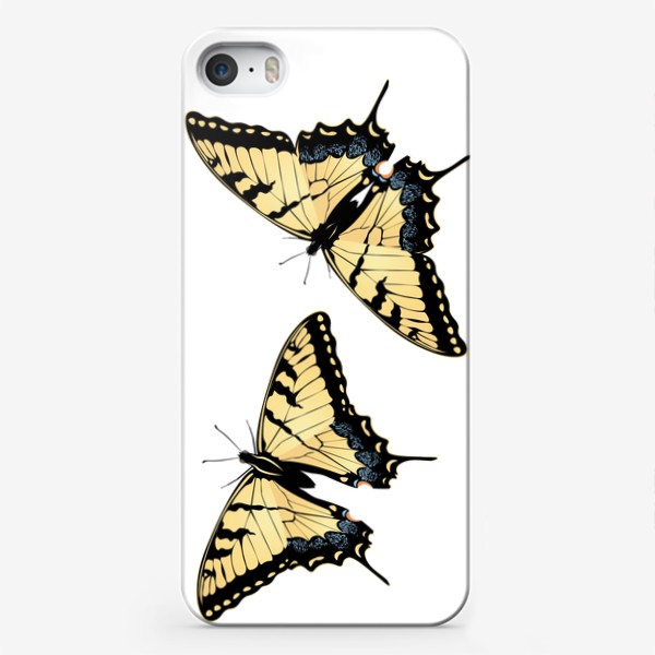 Чехол iPhone «Тигровый парусник бабочки порхают»