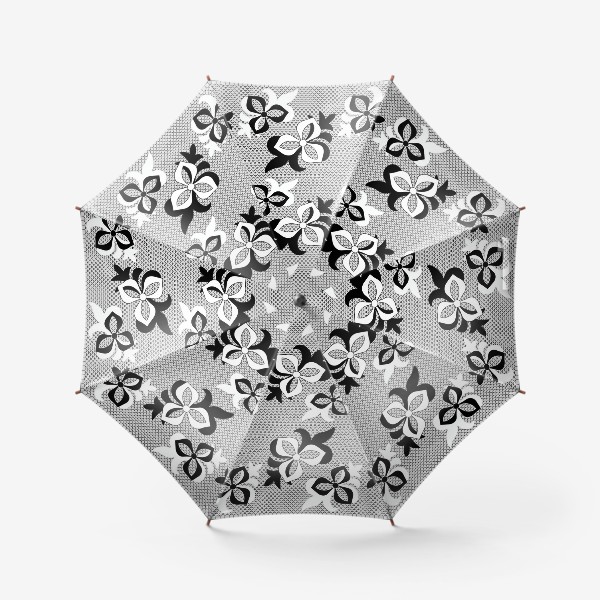 Зонт «Черно-белый трилистник»